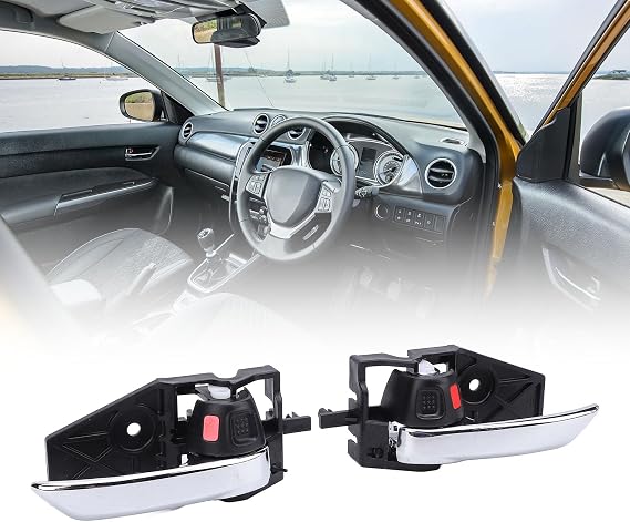 Srliya 1 Pair Interior Door Handle 83110 61M10 Stylish Look Enhanced Grip Inside Door Handle Replacement for Suzuki Vitara 2015-2020/Swift SX4 S Cross 2013 to 2020 (Black)