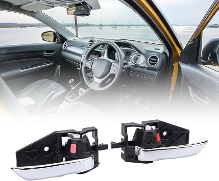Srliya 1 Pair Interior Door Handle 83110 61M10 Stylish Look Enhanced Grip Inside Door Handle Replacement for Suzuki Vitara 2015-2020/Swift SX4 S Cross 2013 to 2020 (Black)