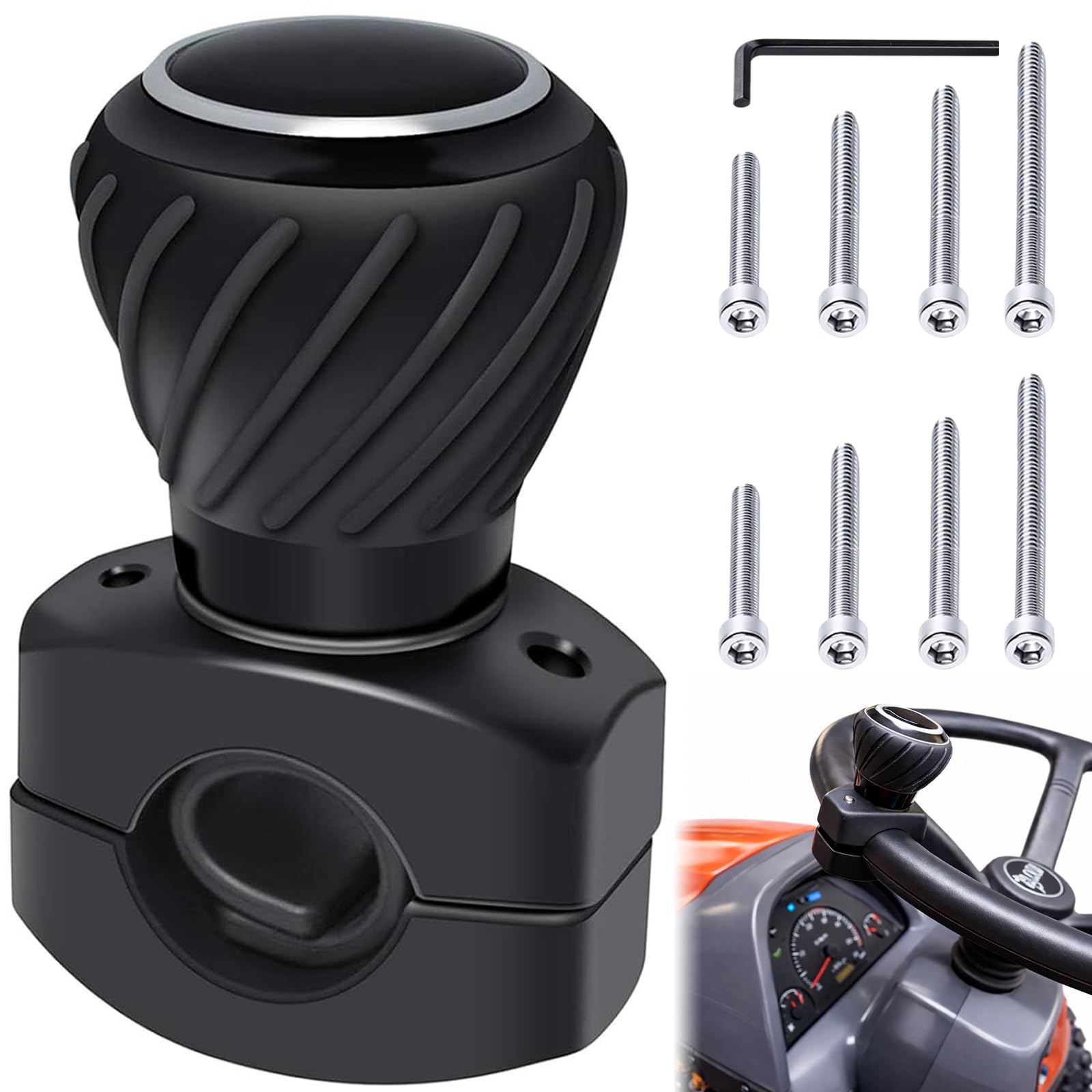 MEYAGOT Manopola Del Volante,2 Pezzi Pomello Volante Auto,360° Pomello Del Volante,Controllo Della Maniglia Ausiliaria Per Automobili,Automobili E Trattorini Da Giardino,Trattori,Camion