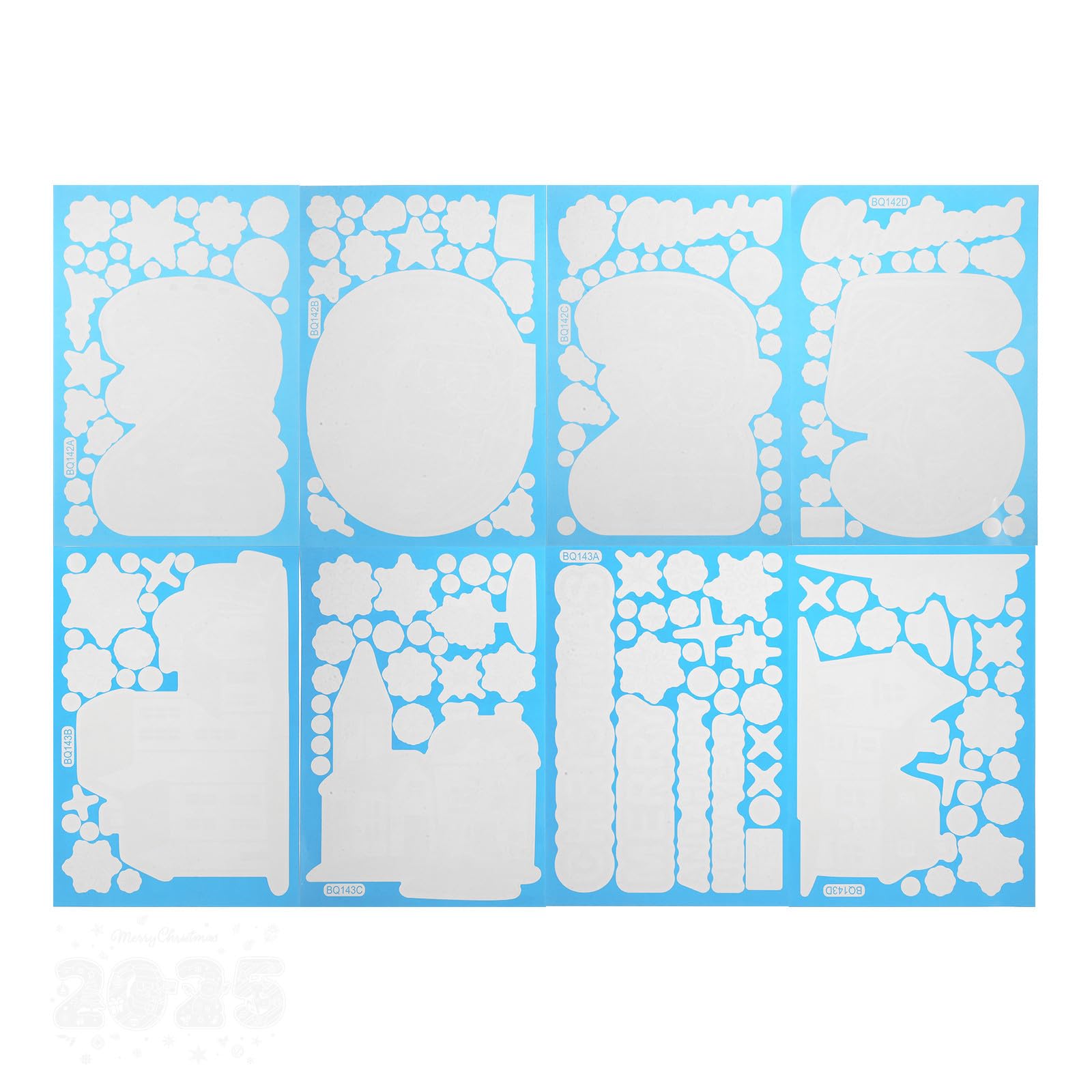 TOYANDONA 5 Set Adesivo Natalizio per Finestre in Pvc Bianco, Rimovibile