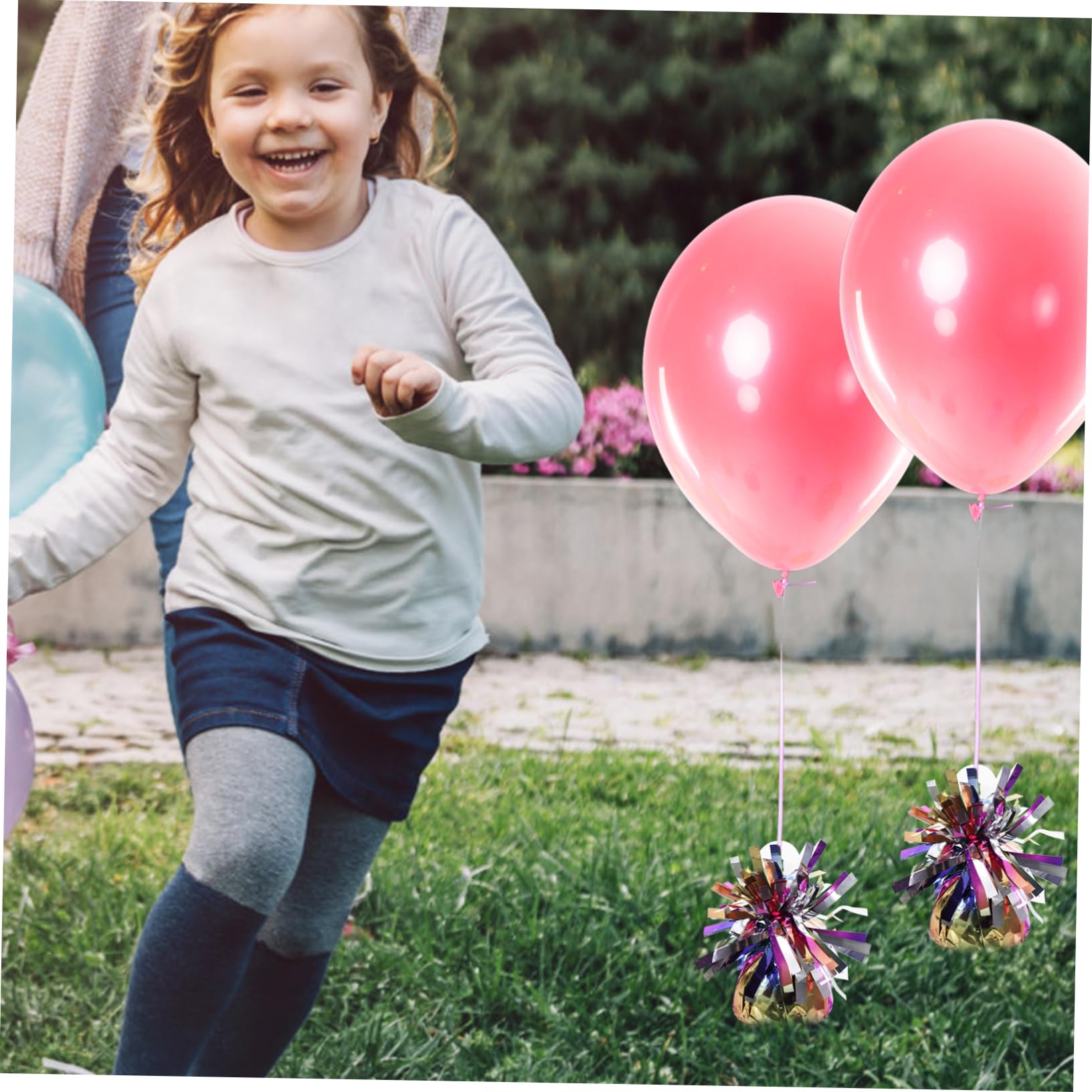 Pesi per Palloncini a Pendente 6 Pezzi, Film e Cemento | Palloncino in Lattice ed Eventi All'aperto, Riutilizzabili, Accessorio per Feste e Cerimonie