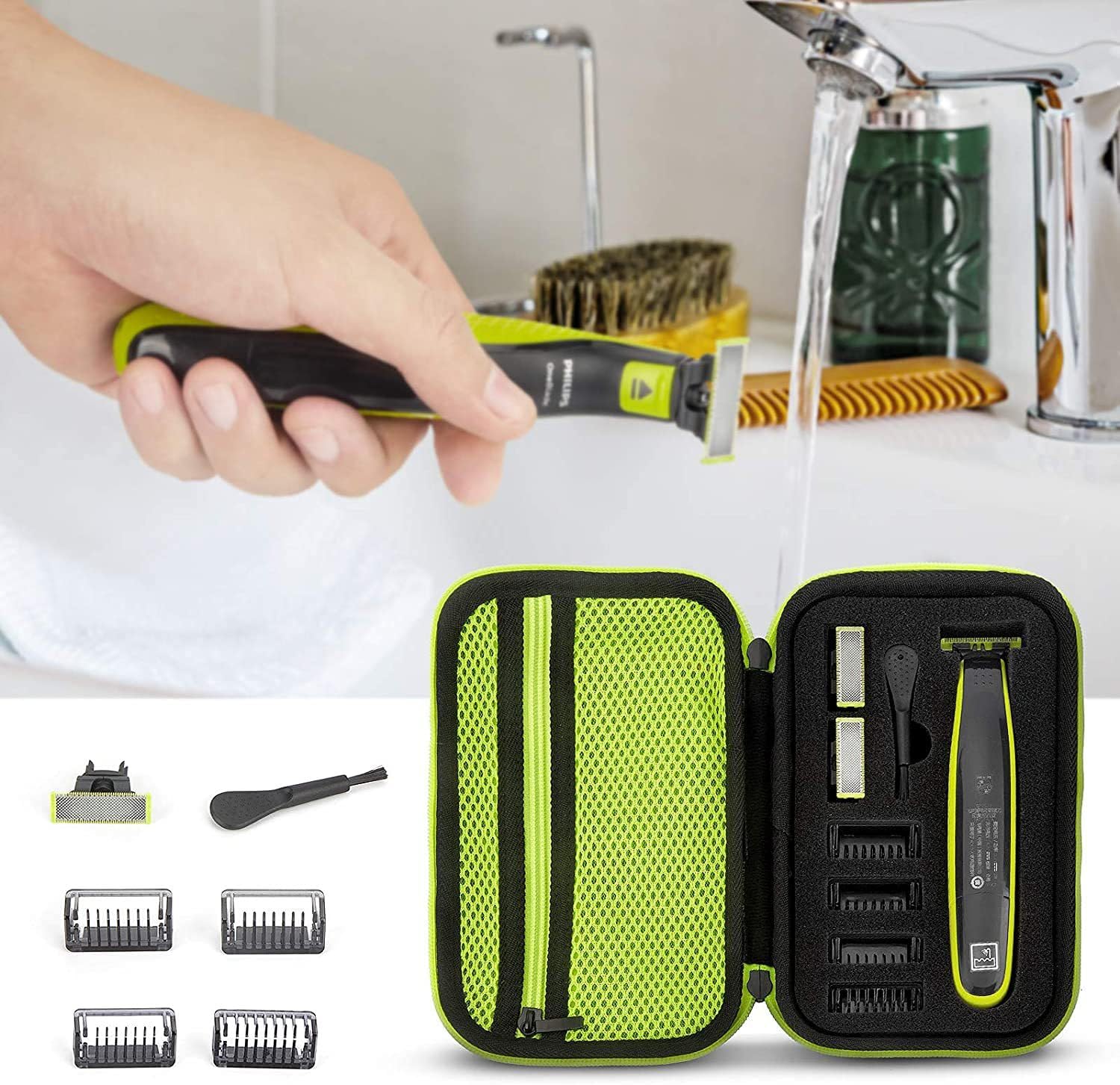 Custodia trimmer per Philips One Blade QP2530/30, QP2630/30, QP2520/30, QP2520/65, protezione lama robusta e supporto lame