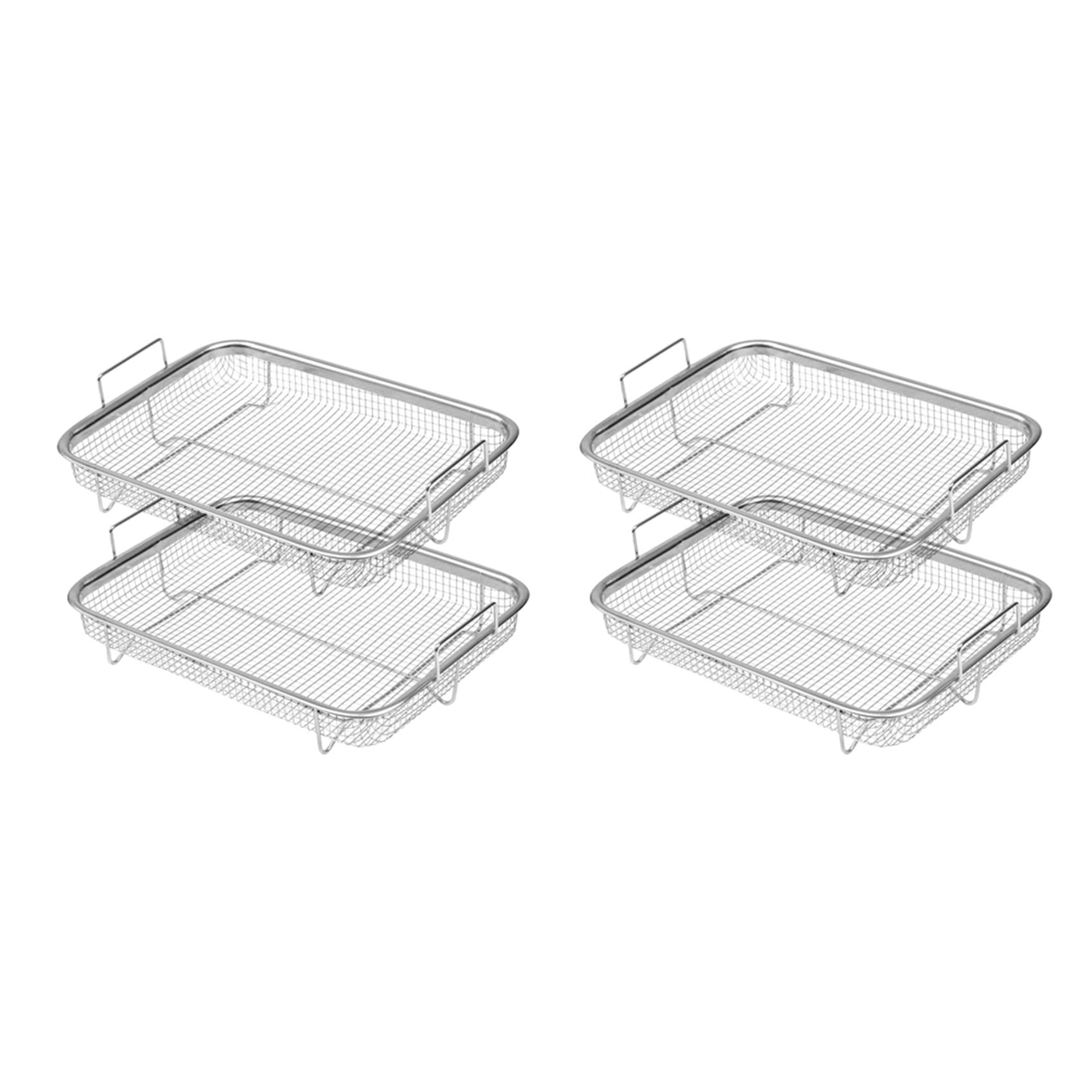 Hndhbfgrt 4X Air Fryer Basket for Oven, Stainless Steel Grill Basket, Non-Stick Mesh Basket, Air Fryer Tray Wire Rack Basket
