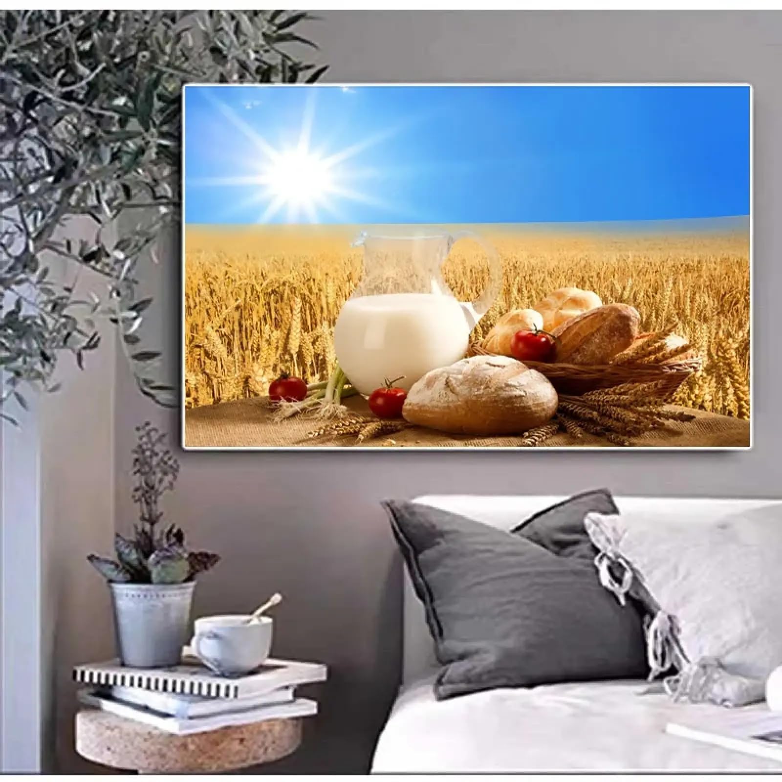Art mural de qualité supérieure avec cette toile de blé mûr