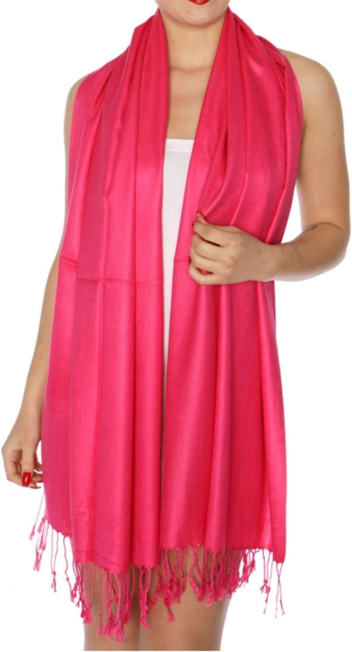 Kkrish Women Neck Scarf Plain Soft Stole With Fringe's, Hijab Wrap