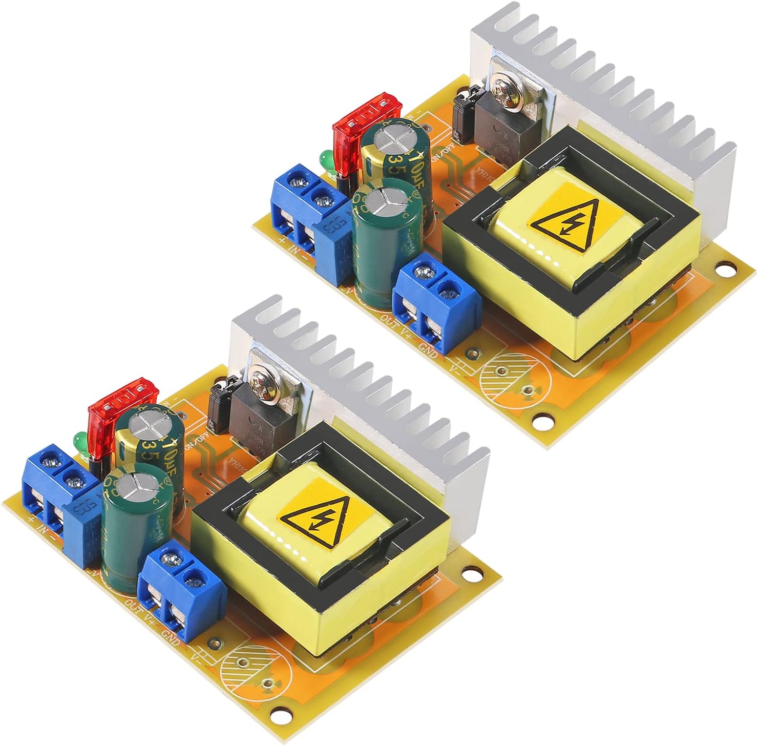 Aobao 2pcs High Voltage DC-DC Boost Converter 8V-32V to 45V-390V ZVS Step-up Booster Module Capacitor Charging Power Supply Module Adjustable Voltage Output