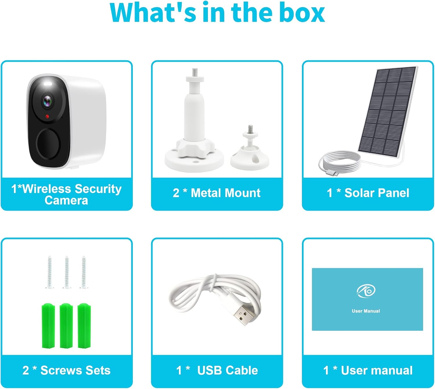 Contents of the Heegomn Security Camera box