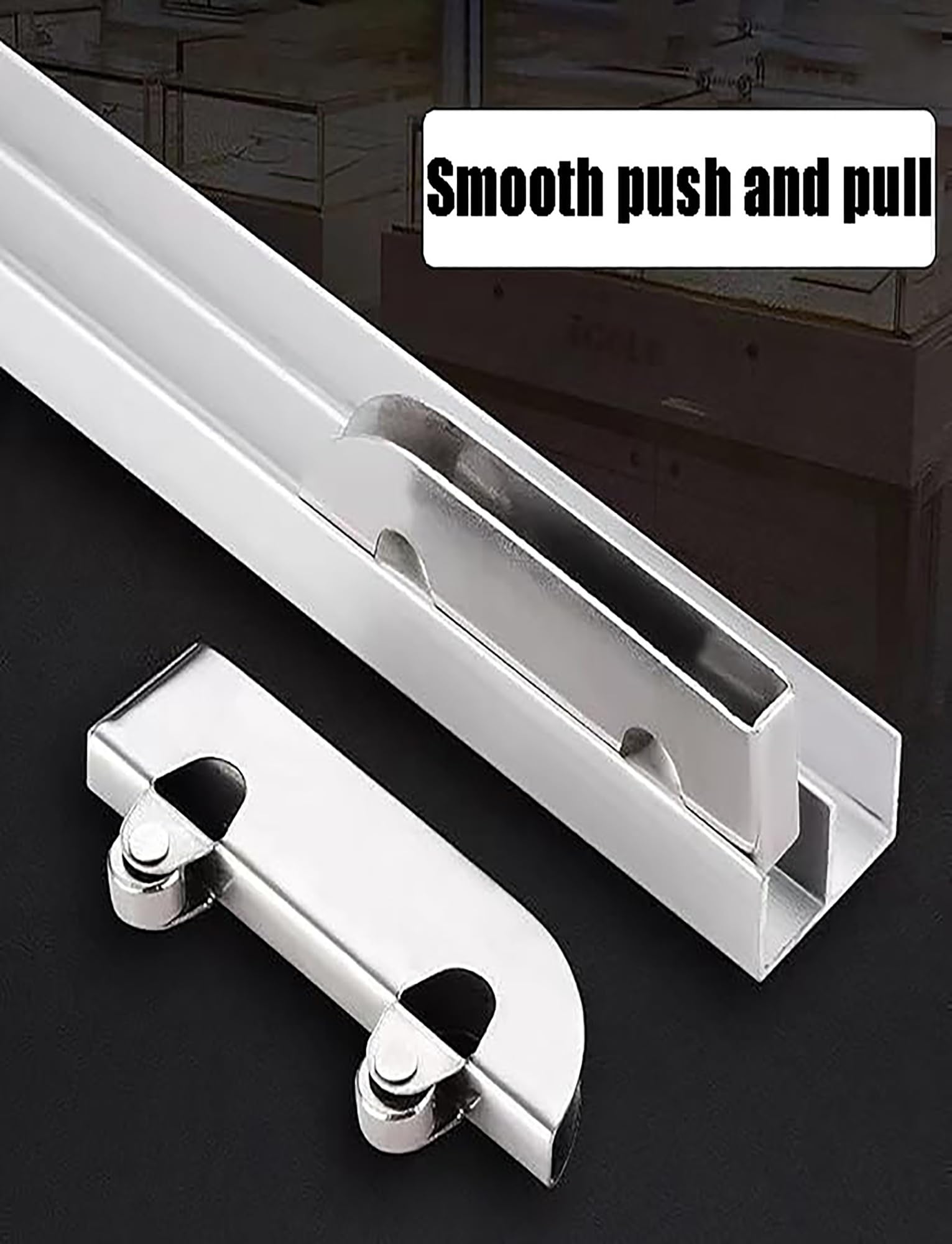 Generisch Acrylglasschiene, verdickte 5–8 mm Glasschiebetür, Doppelschienen-Vitrinenschiene, Zubehör for Schienenräder aus Aluminiumlegierung(130cm/51in)