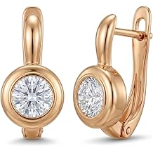 14K Gold Plated 5A+ Cubic Zirconia Stud Dangle Earrings for Women