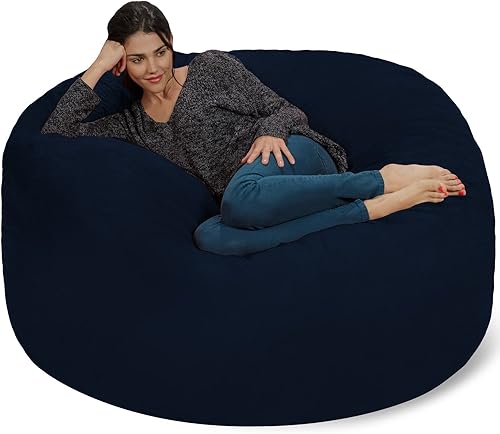 Silla Chill Sack Bean Bag: muebles de espuma de memoria gigante y una tumbona grande. Gran sofá con gran cubierta de gamuza suave resistente al