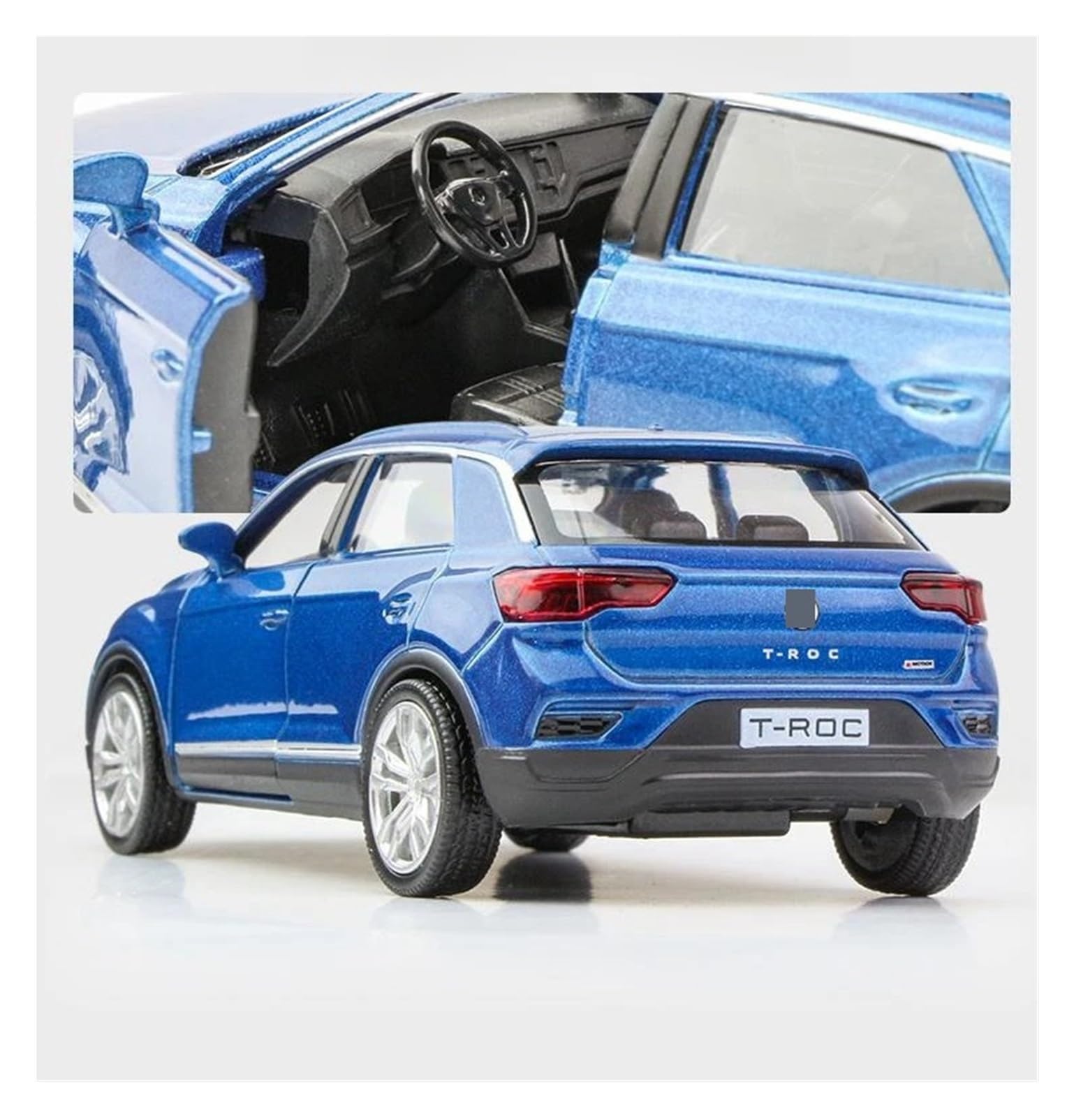 1/36 Per Volkswagen T-Roc Toy Car Model 5'' Diecast Alloy Sport SUV Veicolo In Miniatura Pull Back Collection Set Giochi Modello Auto per Hobby(Nero)