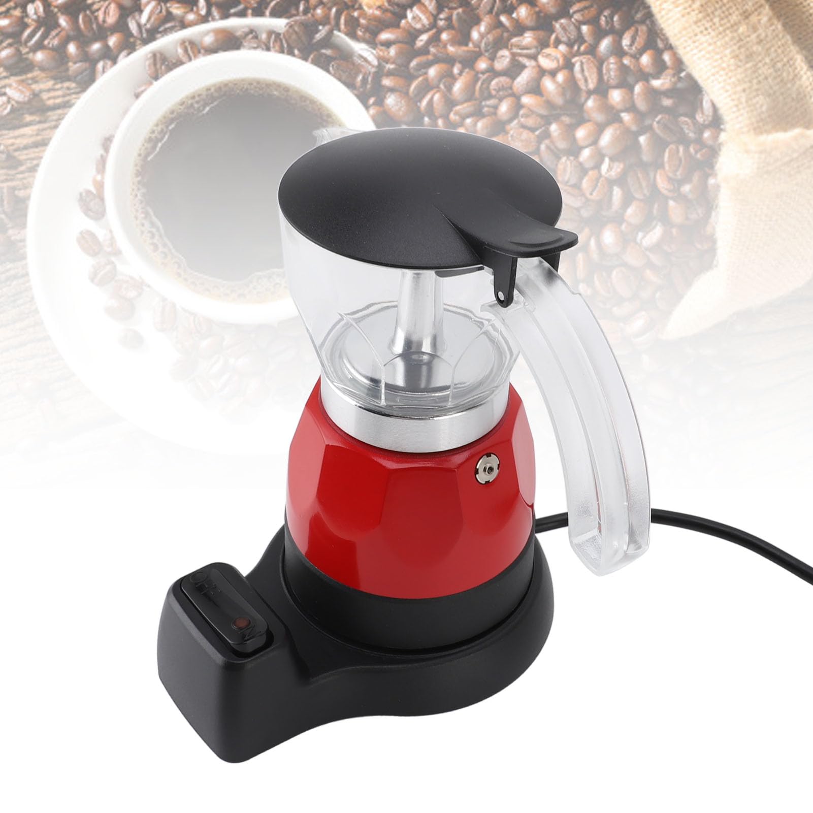 Cafetera Cubana, 150 Ml, 3 Tazas, Pequeña Cafetera Espresso Eléctrica Portátil Moka Pot, Cafetera Italiana de Aluminio a Prueba de Goteo con Filtro y Base Desmontable para Viajes