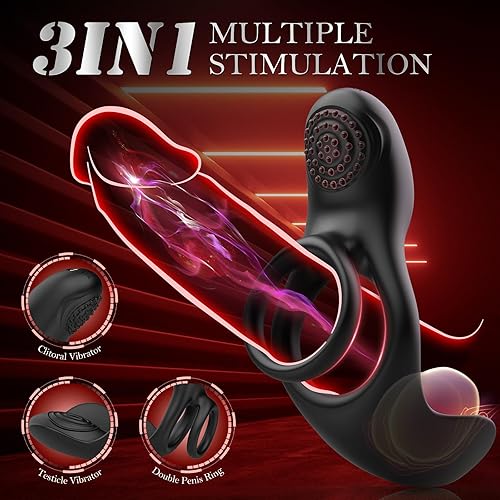 Miniatura 2 de Anillo Vibrador para el Pene para Parejas Juguetes Sexuales - Vibrador de Anillo para el Pene con 10 Modos de Vibración, Estimulador Vibrador con