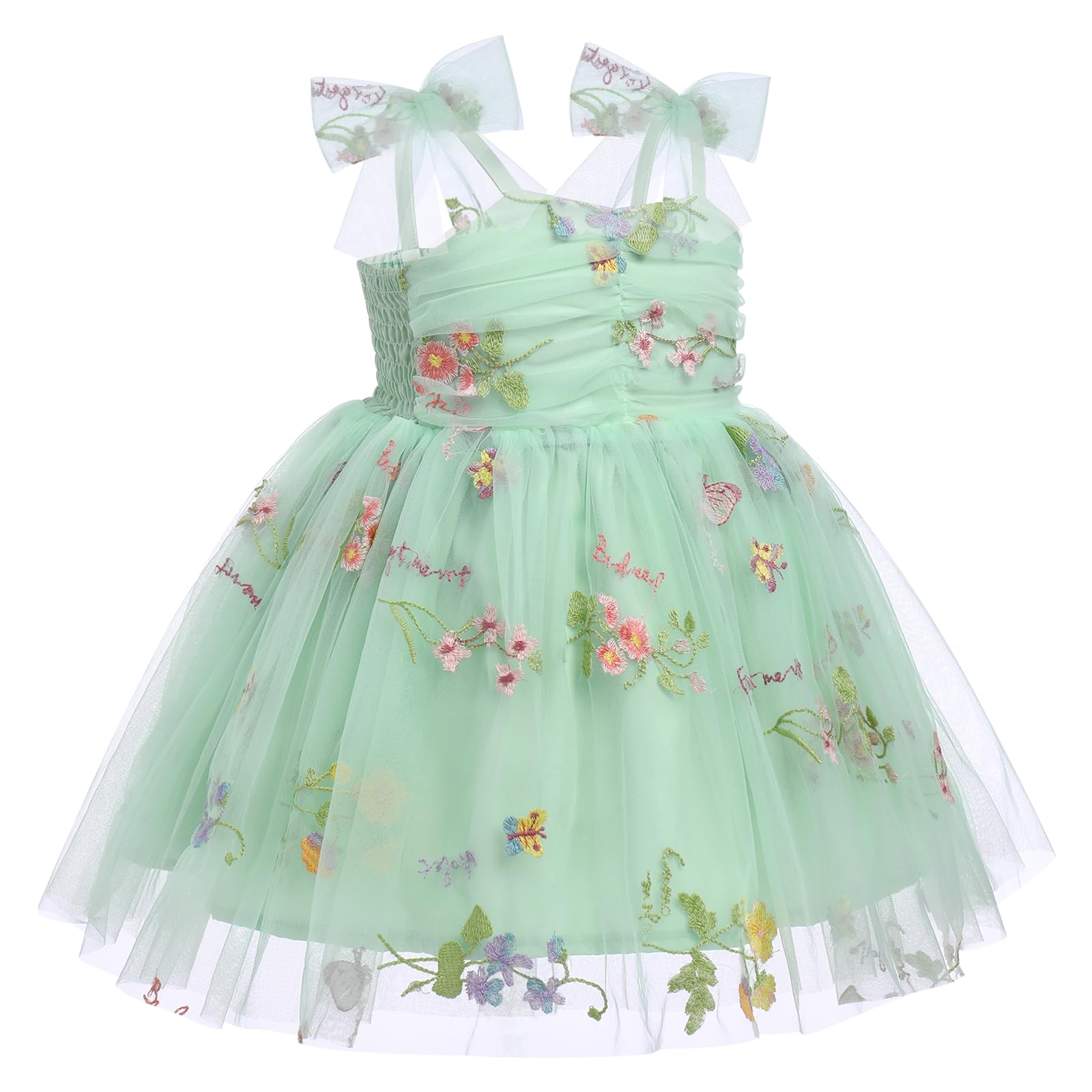 First Birthday Outfit Girl Baby Girl Birthday Outfit Tulle Dress for Girls Baby Toddler Princess Tutu Dresses Pageant Dress Cake Smash Dresses Baby Birthday Dress Green Embroidery 18-24 Months