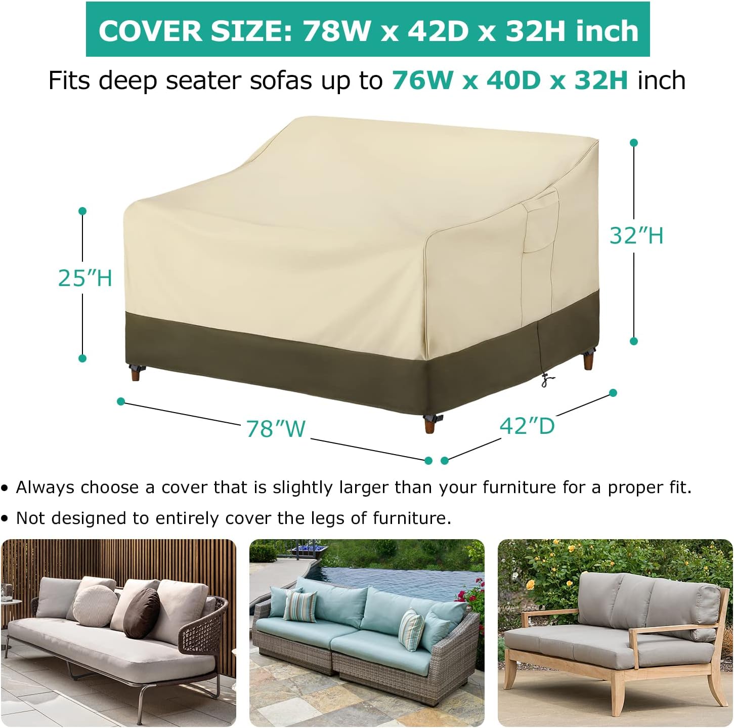 SunPatio Outdoor Couch Cover Waterproof, Patio Togo Ubuy