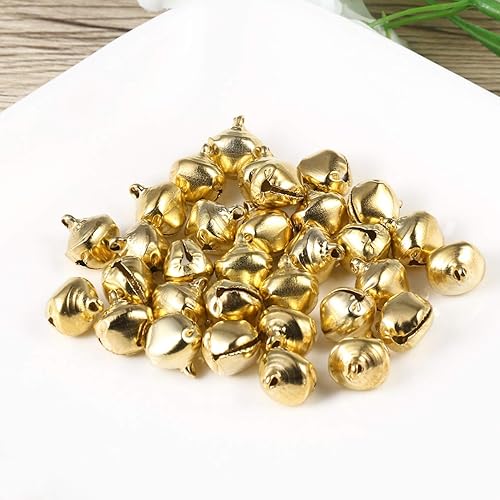 Miniatura 6 de SEWACC Cascabeles pequeños, 100 cascabeles de Navidad de 0.472 pulgadas (0.472 in), campanas de cascabel para manualidades, cuentas de corona,