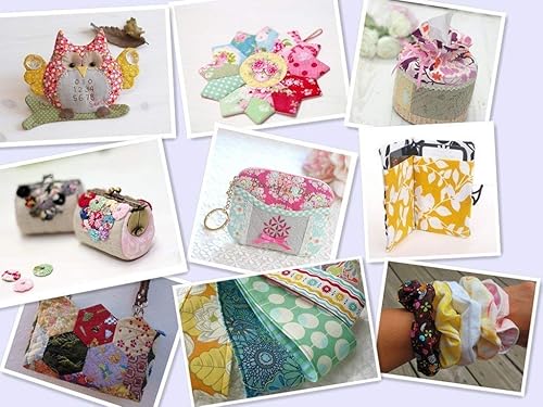 Miniatura 6 de Misscrafts - 50 piezas de tela de algodón de 7.9 x 7.9in, paquete de cuadrados de retazos, precortados para manualidades, costura, álbumes de