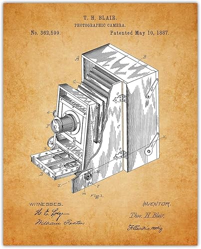 Miniatura 2 de Buzz Unplugged Vintage Camera Patent Print, Set of 4, 8x10 Aesthetic Wall Posters and Unique Art Prints Picture for Bathroom, Home, Man Cave, Dorm,