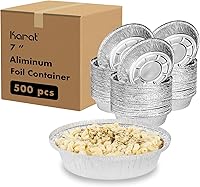 Vista 4 de Karat AF-PL07 7" tapas de papel de aluminio contenedores de aluminio (caja de 500)