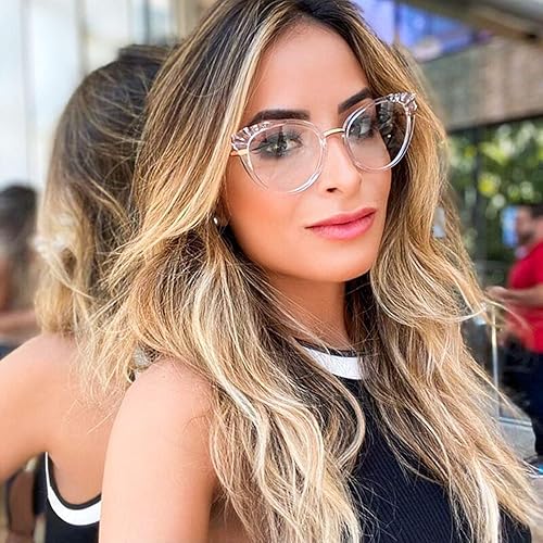 Miniatura 7 de gafas de bloqueo de luz azul ojo de gato, TR90 marco de lectura de computadora mujeres gafas