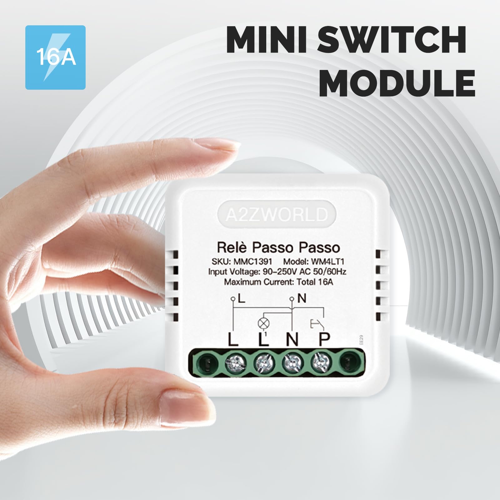 4 Piezas Relé Paso a Paso Electrónico Silencioso 230V 16A, Step Impulse Relay para Iluminación, Encapsulado Compacto 40x40x18mm, IP20, 1 Contacto NO, Controlable desde Múltiples Pulsadores