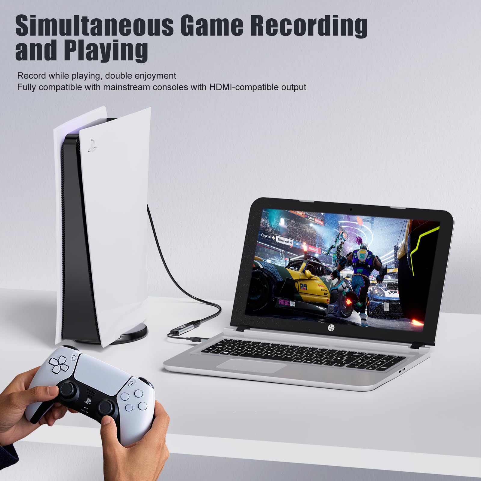 Scheda di Acquisizione Video, HDMI 4K60Hz Ingresso, USB C 1080P 30FPS HD Streaming Registrazione, e Gaming, Scheda di acquisizione HDMI OBS Compatibile con Switch PS5 Xbox MacBook PC Camera