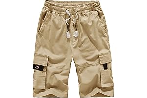 Big and Tall Men's Stretch Waist Cargo Shorts for Casual and Outdoor Wear
