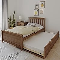 Vista 28 de Max & Lily Cama de Piso Clásica Individual, 79.75 Pulgadas, Marco de Cama Baja de Madera Maciza para Niños, Cama de Piso Moderna para Dormitorio