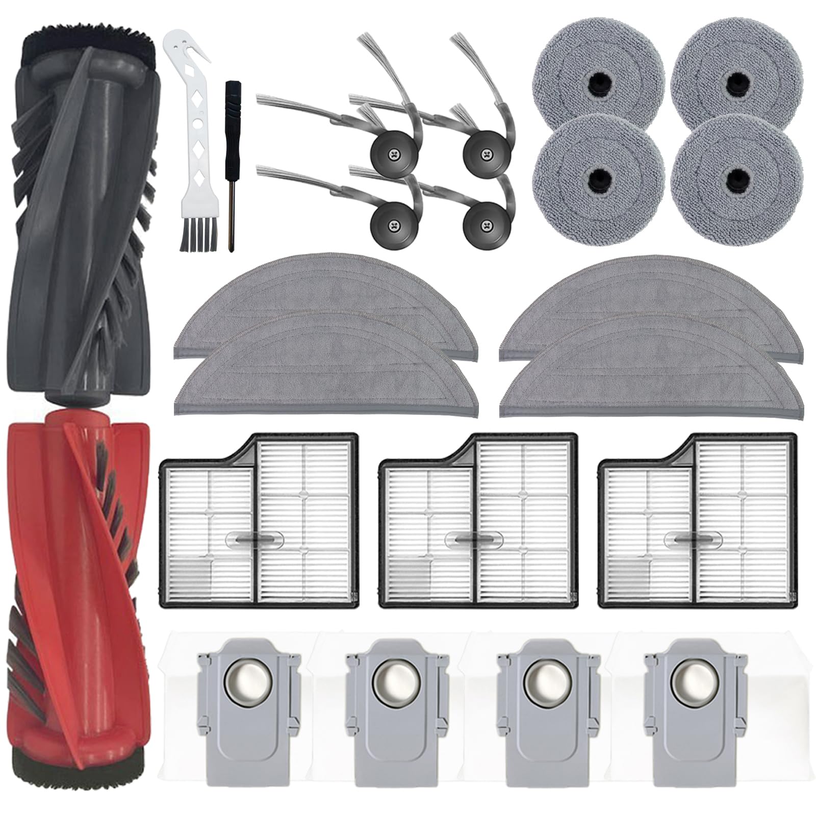 VUSZR Lot de 25 accessoires pour robot aspirateur Roborock Saros 10/G30