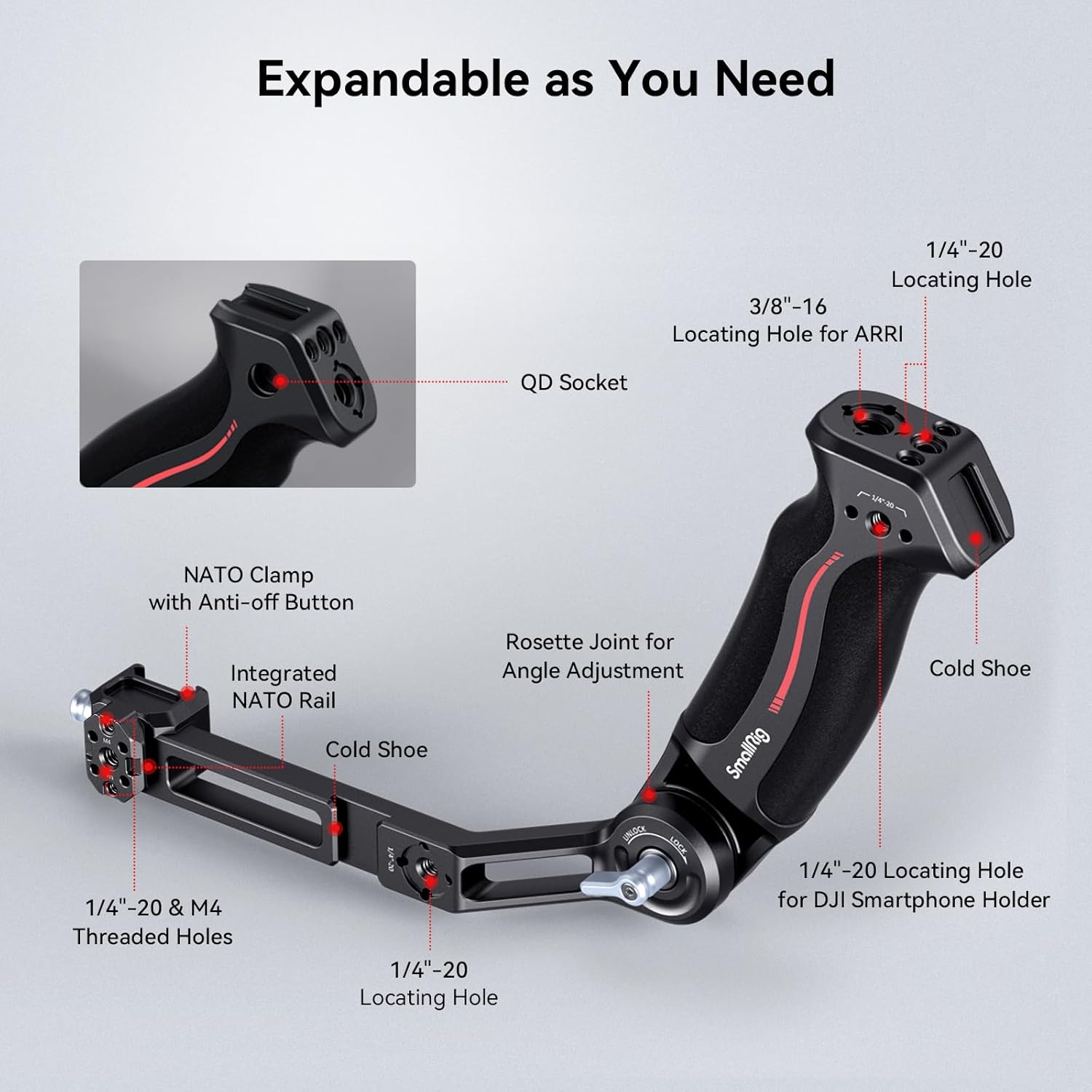 Expandability of SmallRig Sling Handle