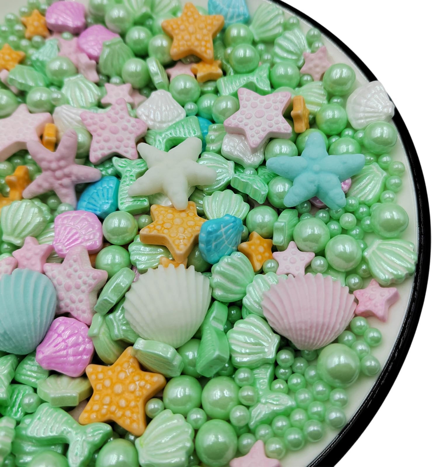 Mermaid Sprinkle Sweets Sprinkles for Baking Dessert Cupcake Cake Topper Starfish Shell Pearl Mermaid Candy Mix 3.53 Ounces
