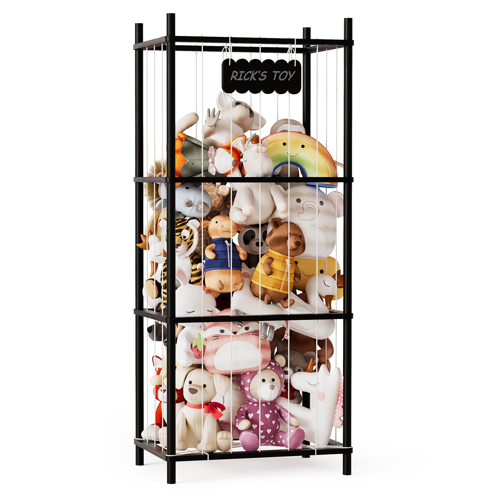 SpaceAid Stuffed Animal Storage Organizer, Zoo Toy Storage Holder, Large Capacity Plush Toy Cage for Playroom Organization