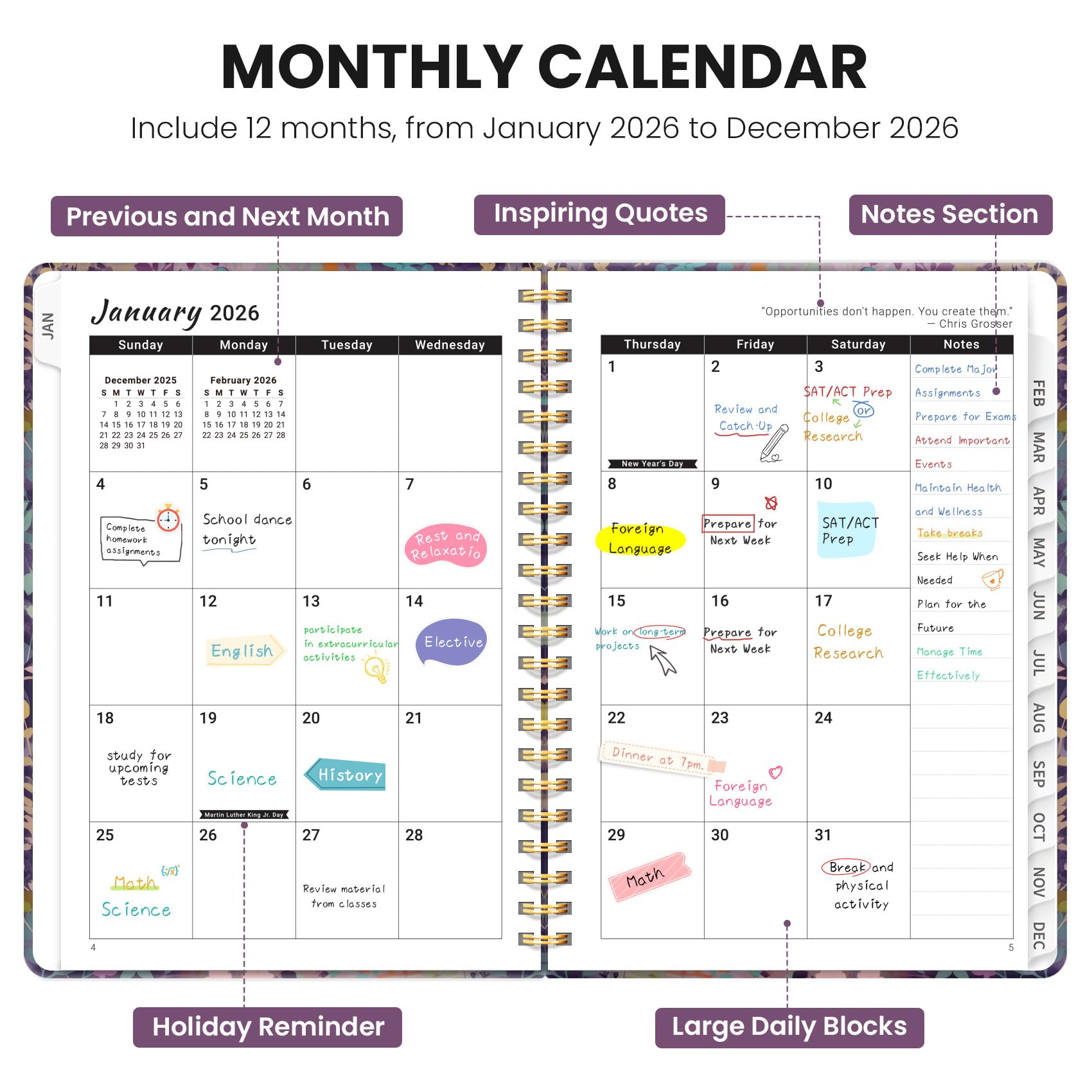 Snapklik.com : 2026 Planner, Weekly And Monthly Planner For Women ...