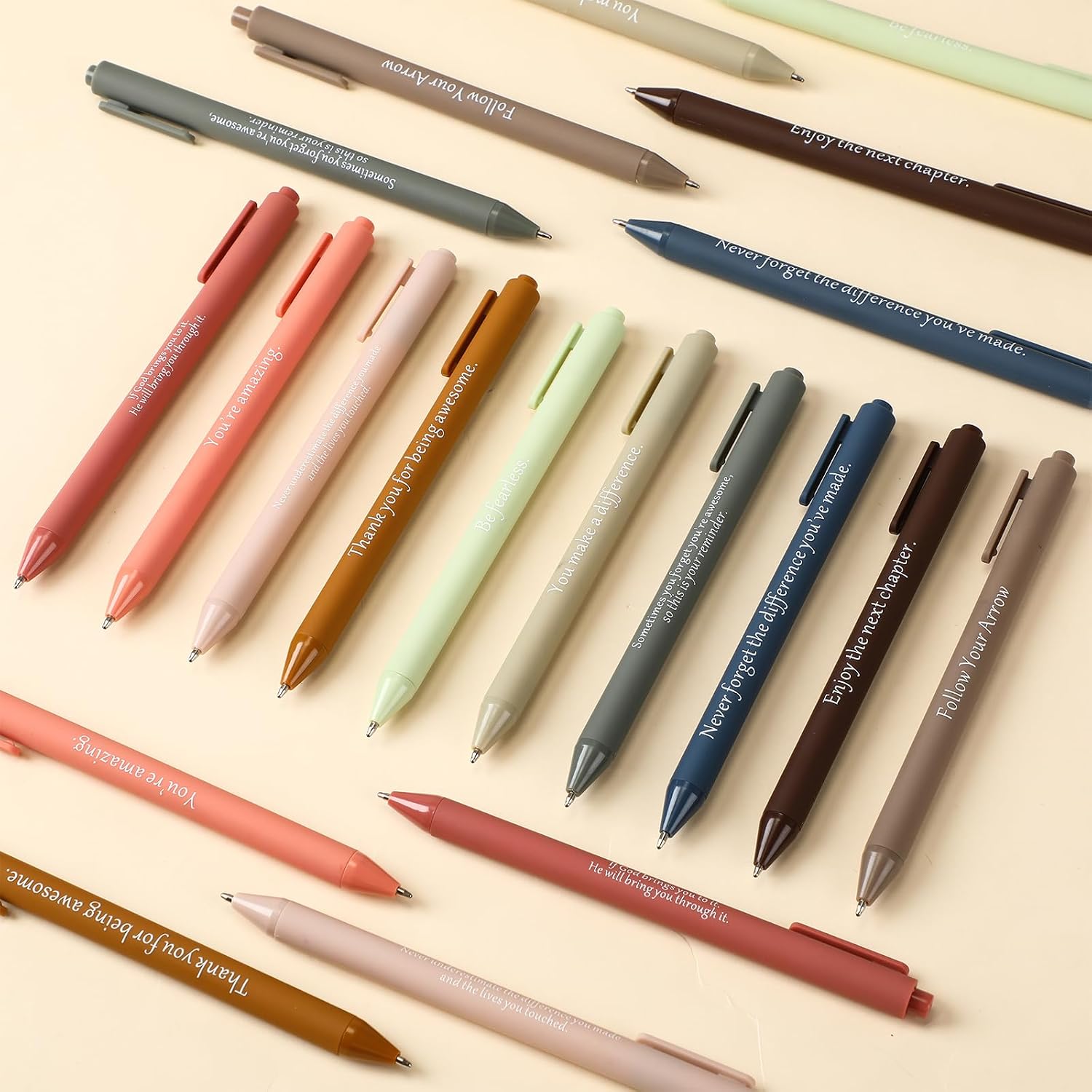 Teling 100 Pcs Inspirational Pens in Bulk Motivational Ballpoint Pens Bulk with Funny Sayings Quotes Positive Thank You Gifts for Adults Employees Coworkers Team Staff(Dark Colors,Classic Style)