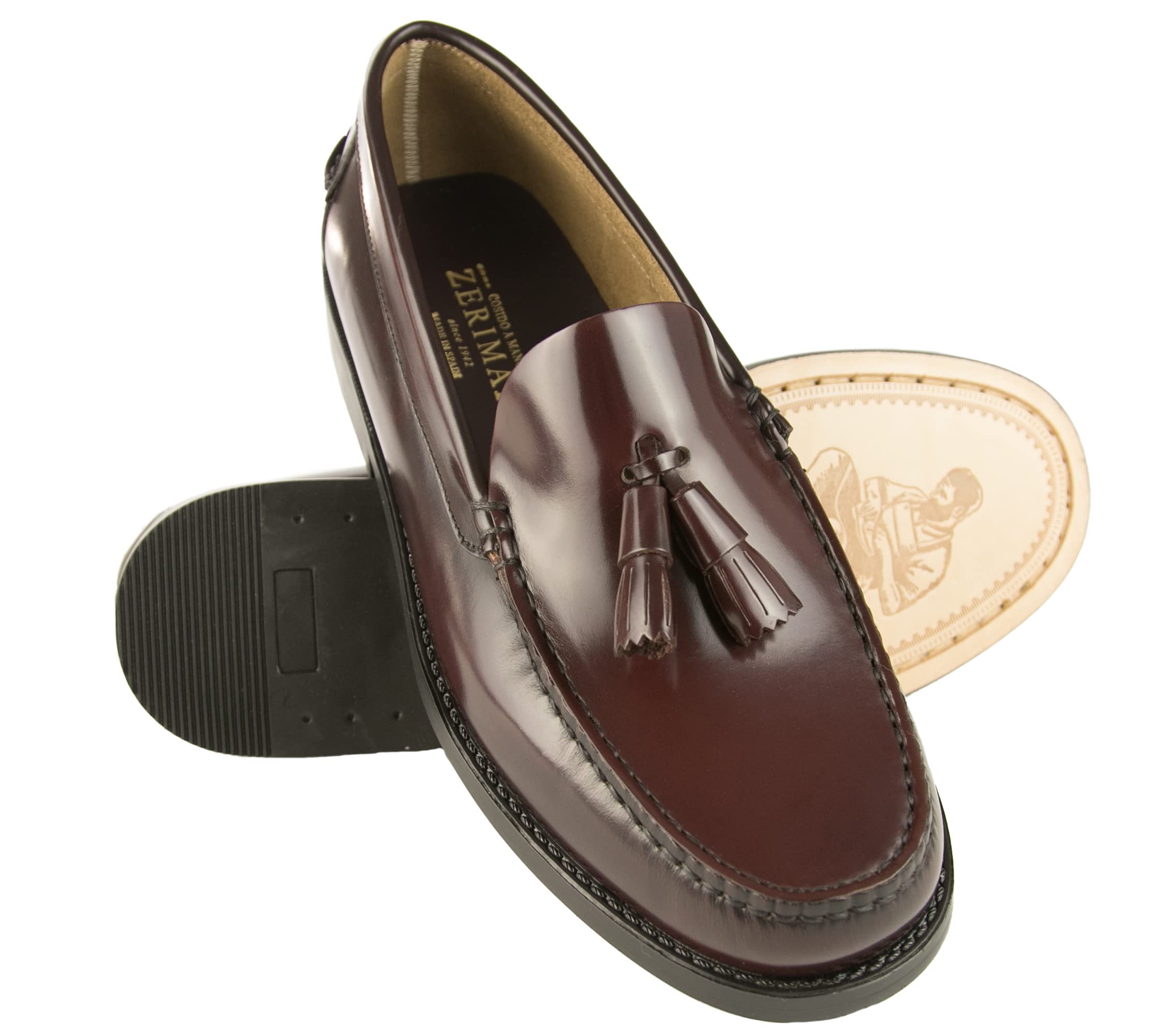 Zerimar Mocasines Zapatos Castellanos | Fabricados en España | Mocasin Antifaz Hombre Piel | Zapatos Castellanos Elegantes | Zapatos Casuales Hombre