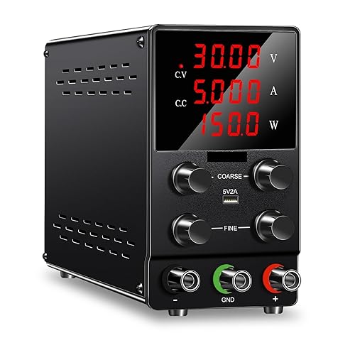 Vista 9 de Fuente de alimentación de CC variable, 30 V, 10 A, 5 A, fuente de alimentación de banco regulada de CC con pantalla LED de 4 dígitos, 15 V, 60 V