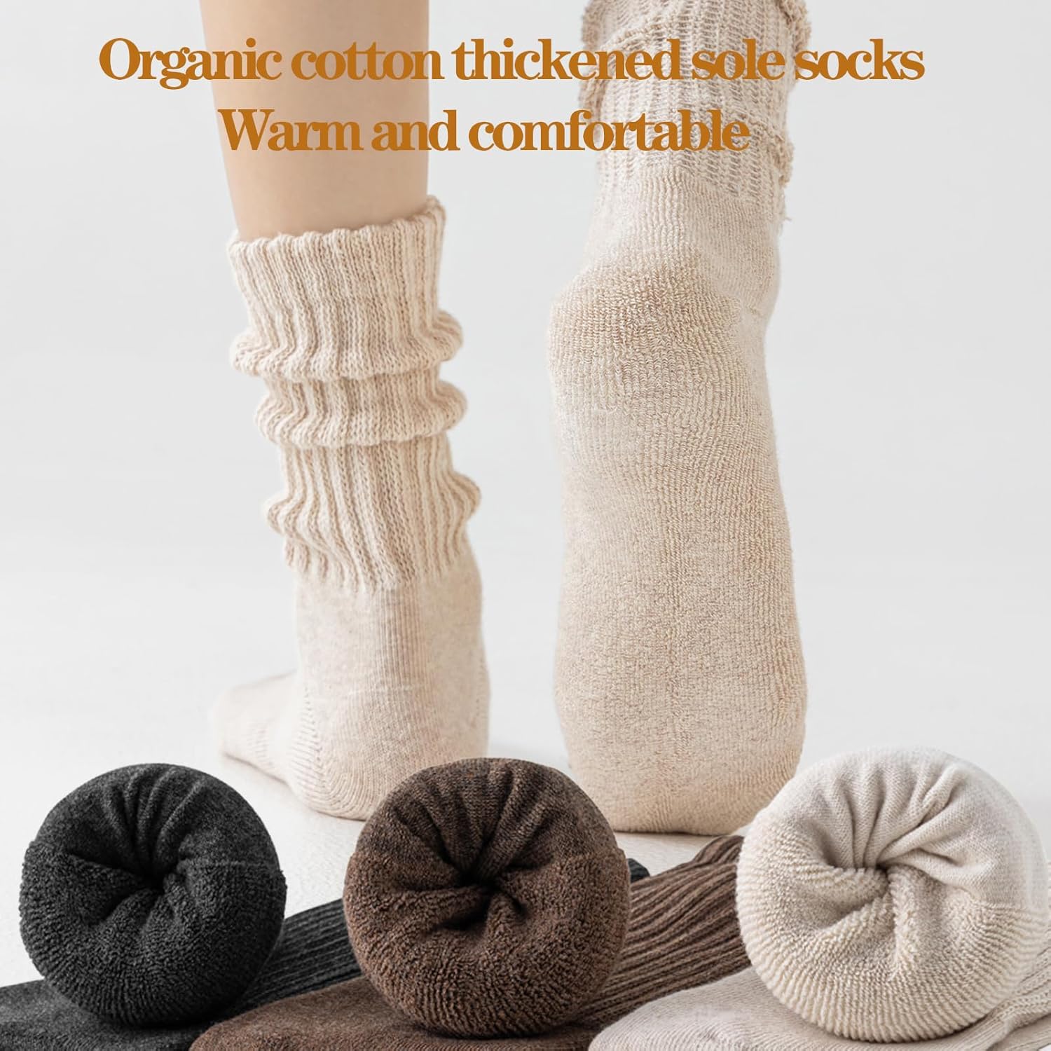 Women's Slouch Crew Socks-Soft Scrunch thick Sock sole & Boot Socks | Stretchy Retro Style | All-Season Comfy - Image 2
