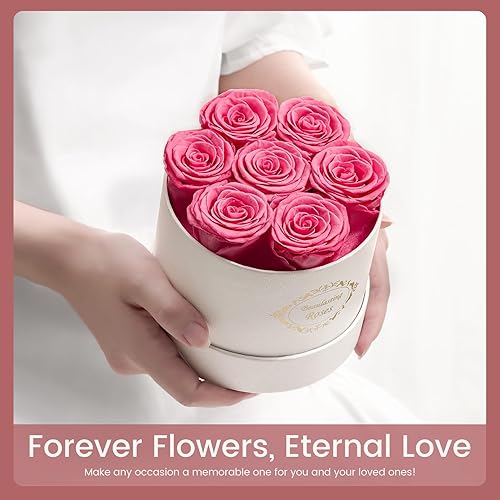 Miniatura 2 de Rosas preservadas en una caja, rosas duraderas que duran un año para siempre, regalos románticos para el día de la madre, San Valentín, aniversario,