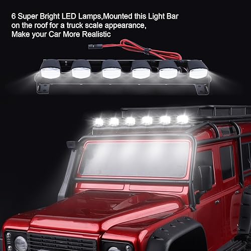 Miniatura 3 de HobbyPark RC Car Light Bar Kit 6 LEDs Body Shell Roof Lights for 110 RC Crawler Car Truck Accessories