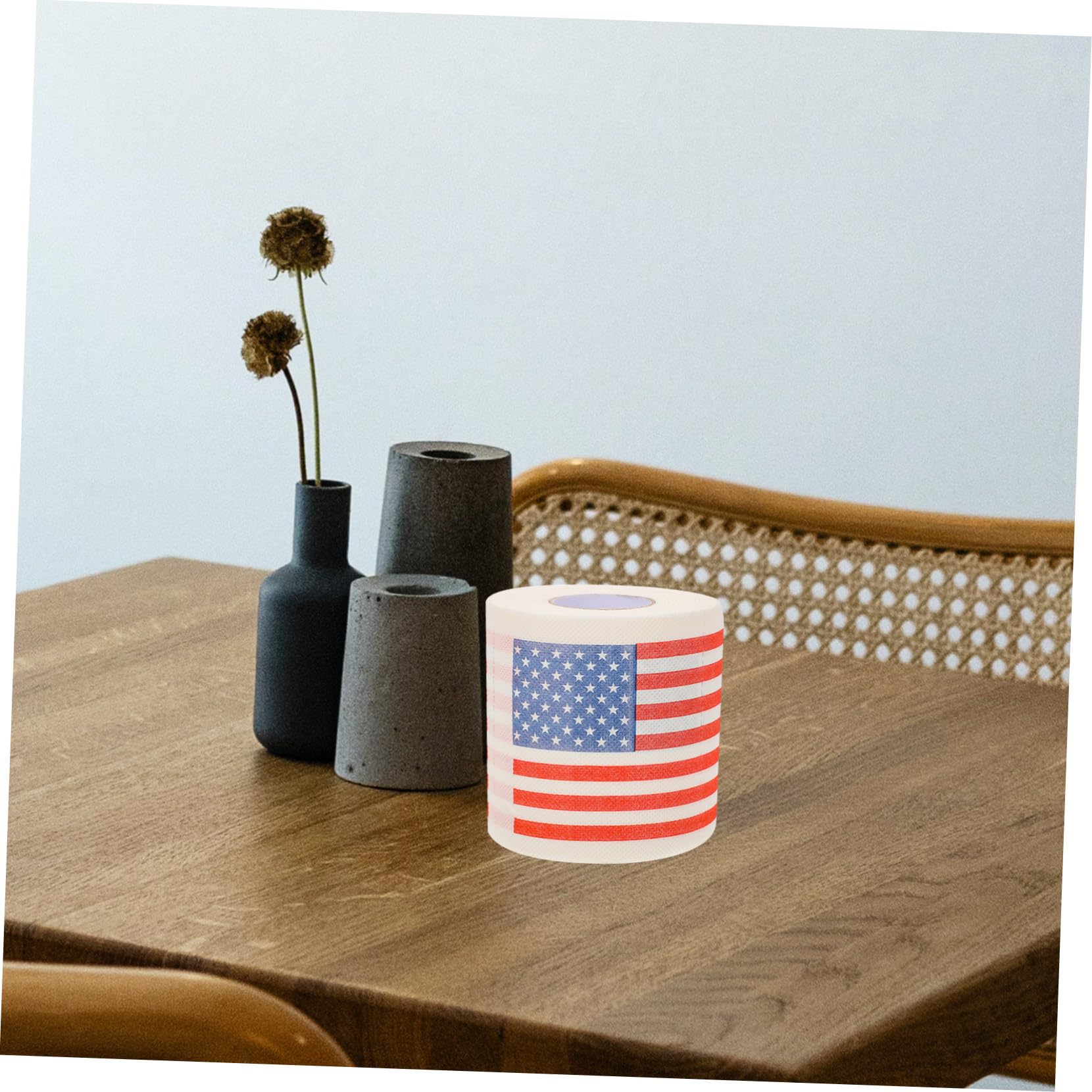 Veemoon Rotoli Carta Igienica Con Bandiera Americana 2 Rotoli Di Carta Velina in Cellulosa Pura Per Bagno Igienica Stampata Multifunzione Per Wc E Tavolo 3 Strati