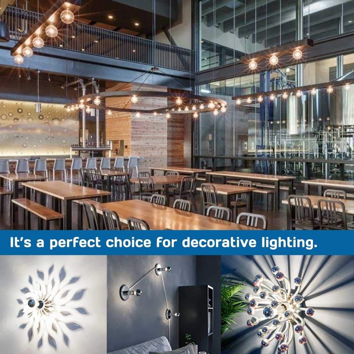 Half Chrome Light Bulb 6W (60 Watt Equivalent), Dimmable G25 Globe 5000K Daylight Decorative LED Edison Bulb, Silver Tipped Light Bulb E26 Base Pack of 6
