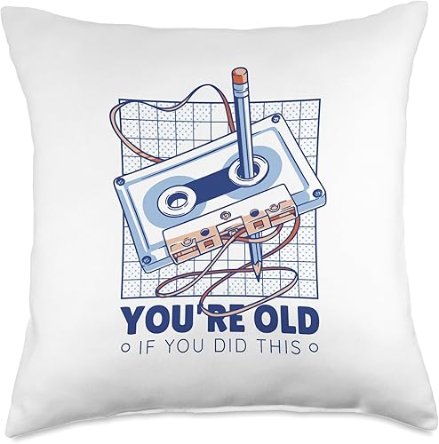 Miniatura 4 de 80s 90s Retro Party Mix Cassette Pen Radio Music Funny Throw Pillow