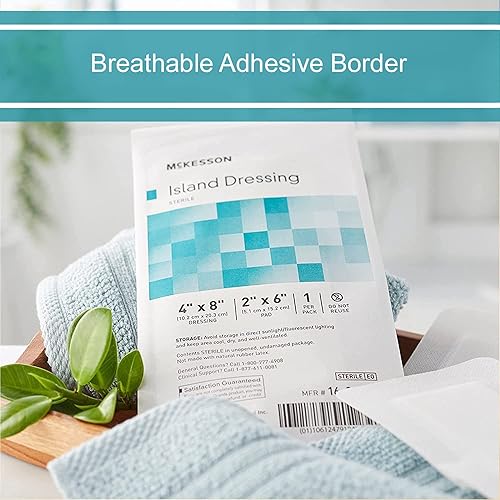 Miniatura 6 de McKesson Aderezo para islas, estéril, polipropilenorayón, 4 x 8 pulgadas, 25 unidades, 1 paquete