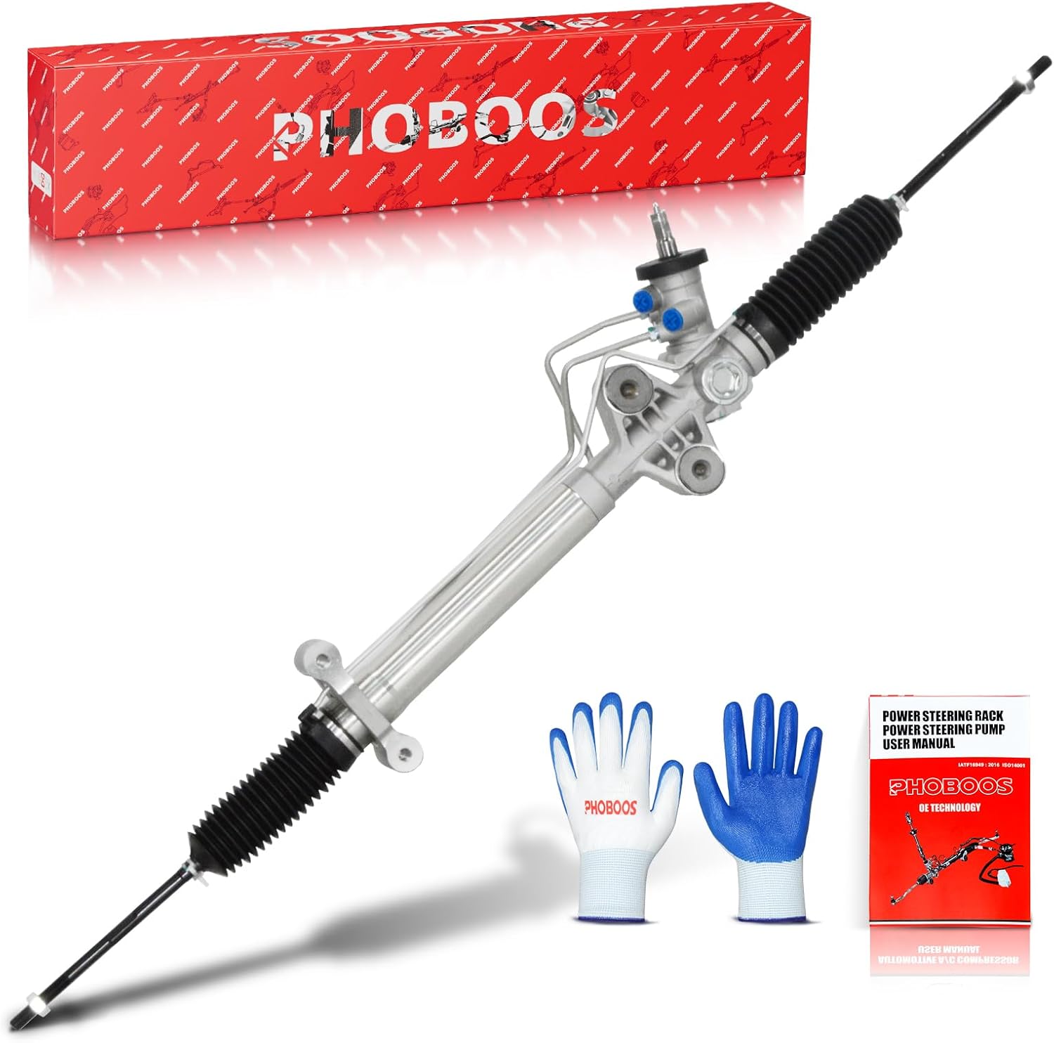 PHOBOOS Hydraulic Power Steering Rack and Pinion Assembly Compatible with Chevrolet Express 1500 2003-2014, Express 2500 2003-2006 & GMC Savana 1500 2003-2014, Savana 2500 2003-2006. Ref. 221018