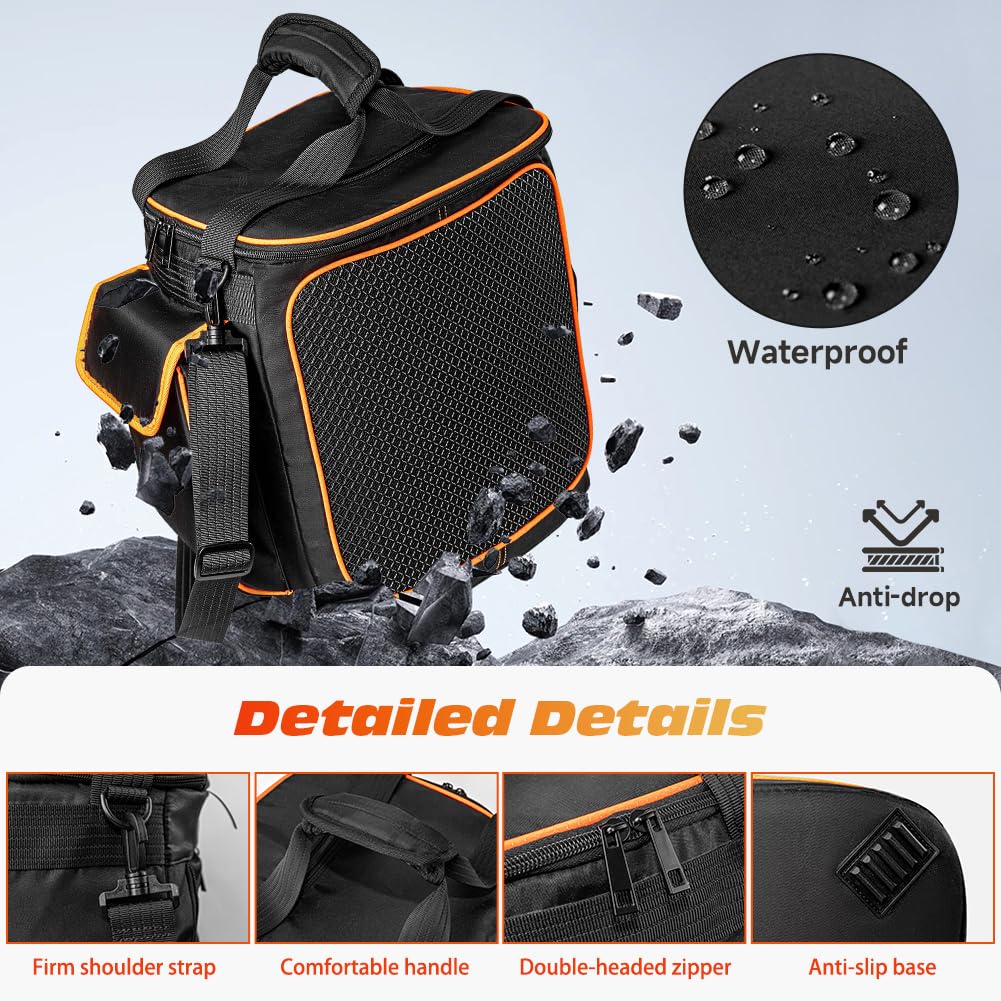 Tragetasche für JBL PartyBox Encore 2 – Hartschalen Etui Wasserdicht Stoßfest Mit Schultergurt und Taschen für Mikrofon, Ladegerät und Zubehör – Lautsprecher Tasche für Reise und Outdoor