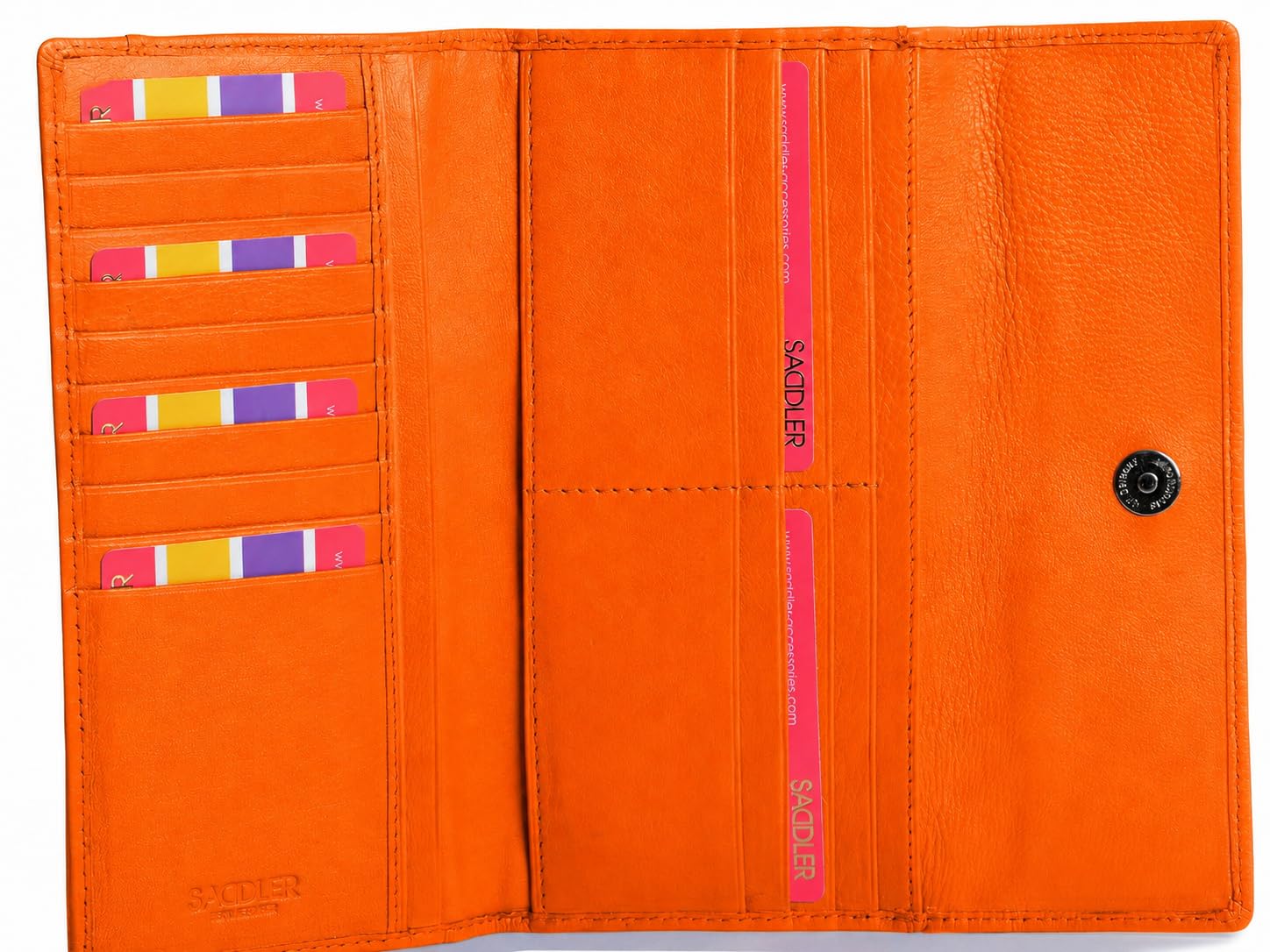 SADDLER Portafoglio Trifold da donna con 18 slot per carte di credito e portamonete