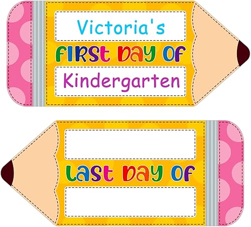 D24TIME Letrero de pizarra de tiza para el primer y último día de escuela, letrero de primer día de jardín de infantes preescolar para niños y