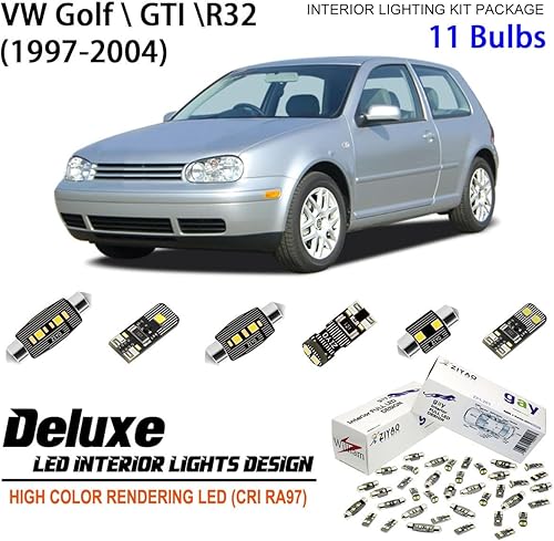 Miniatura 9 de PL9140A - Kit de luces LED para interiores de repuesto para Volkswagen Golf GTI R32 MK4 1997-2004, bombillas de cúpula blanca de xenón sin errores