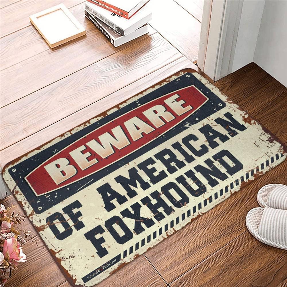 Interior Door Mats for Home Entrance Beware of American Foxhound Rug Fall Door Mats Outdoor Interesting Entry Doormat(40X60CM)