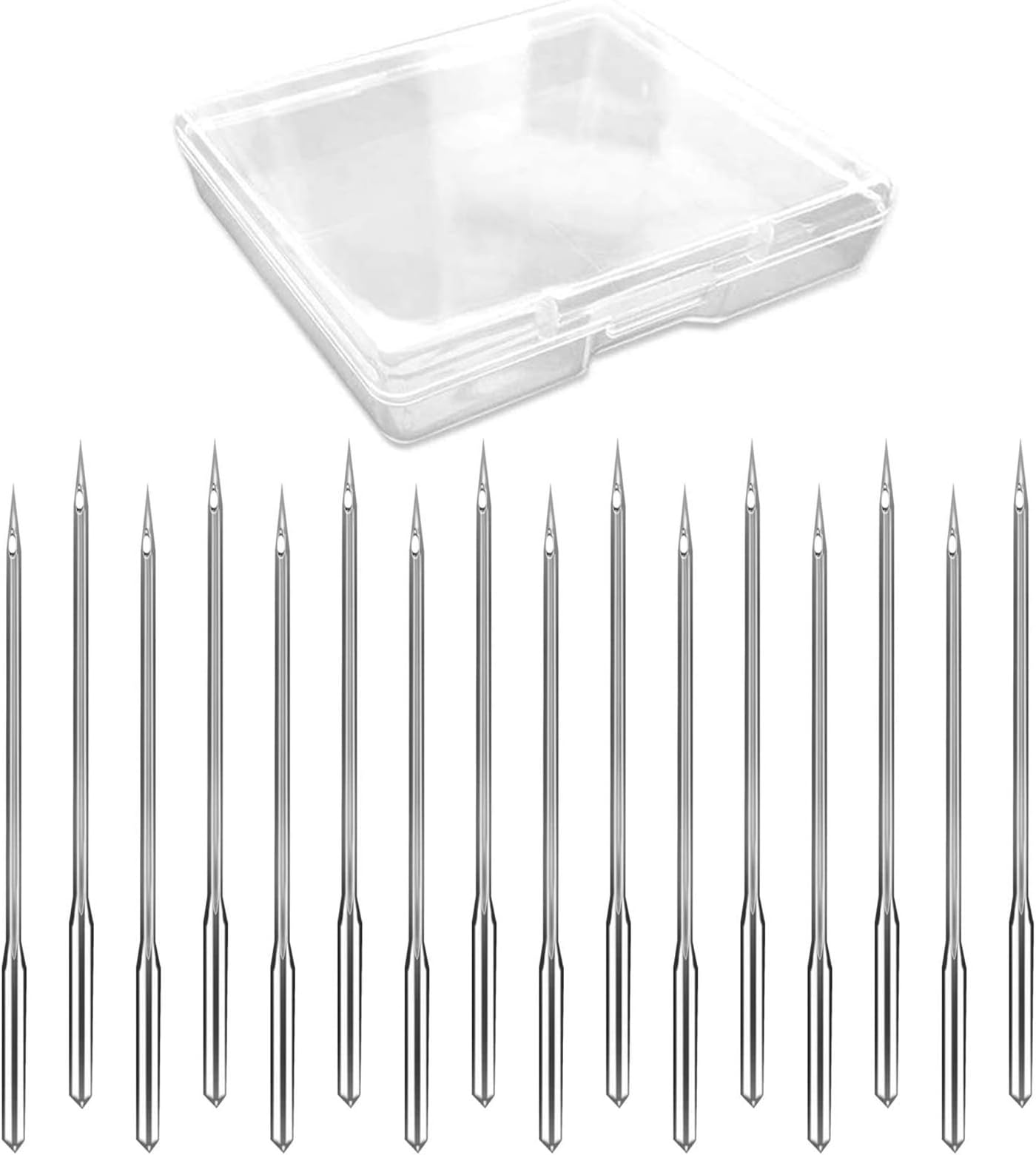 PECULA Sewing Machine Needles, 50 Count, Universal Regular Point for Singer, Brother, Janome, Varmax, Sizes HAX1 65/9, 75/11, 90/14, 100/16, 110/18